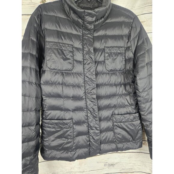 Lands End Women Black Down Puffer Vest Jacket XL 18 Down Fill Packable Full Zip - Picture 2 of 7